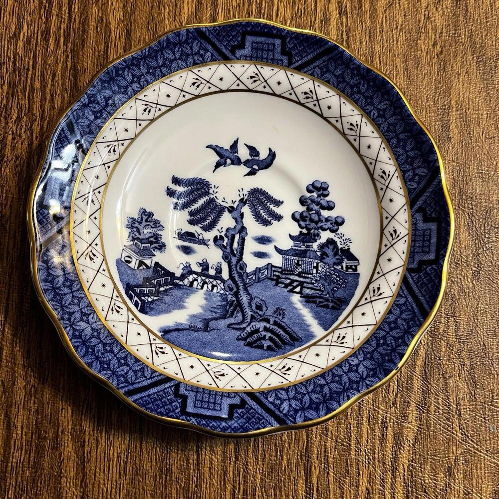 Royal Doulton Booths Saucer Majestic Collection Real Old Willow Blue Cobalt Gold